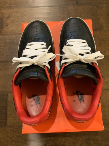 2006 Nike Air Force 1 Low Inside Out Edition Black Red Max Orange Size 10.5 - Picture 6 of 12