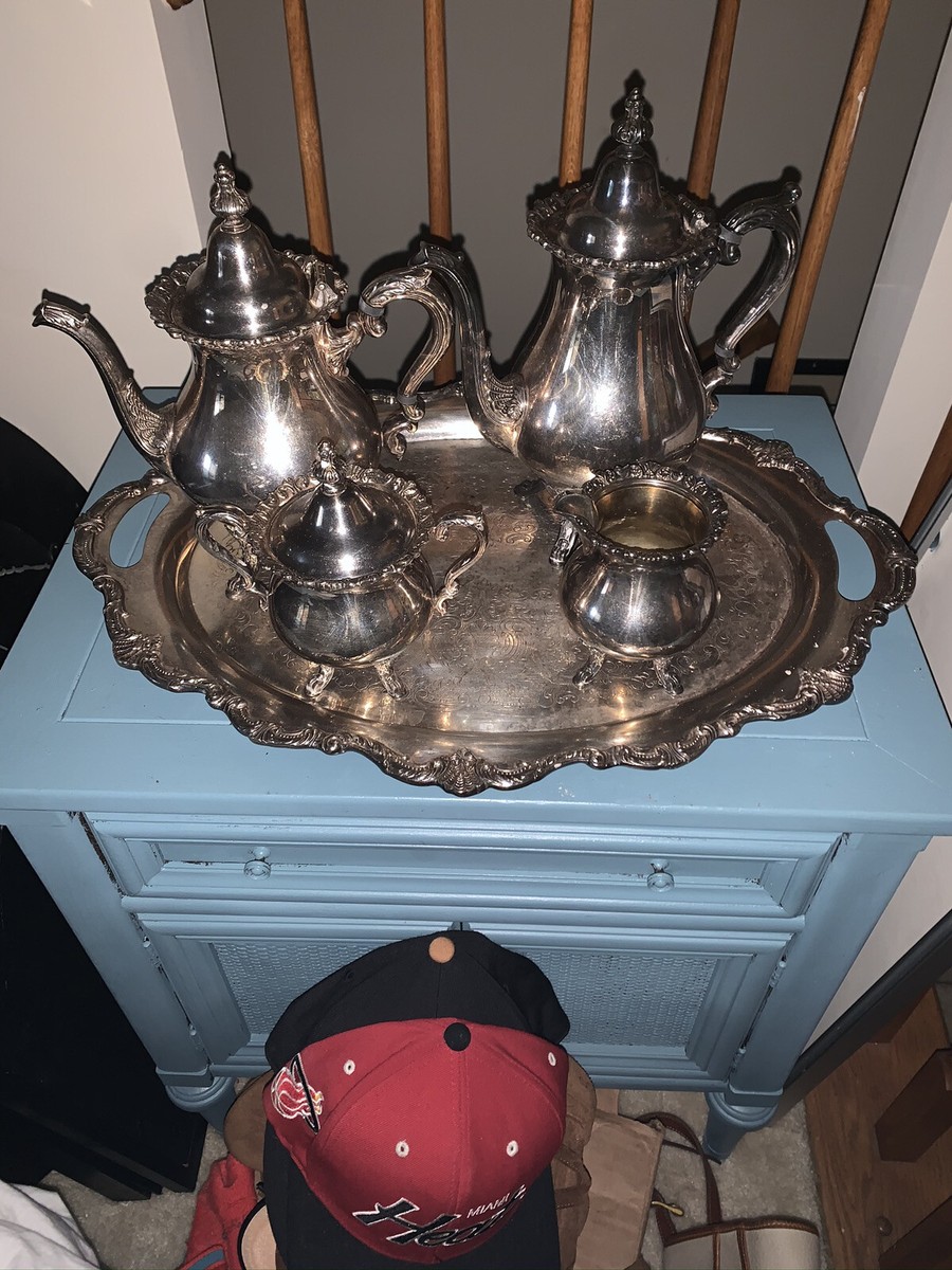 Waverley by Wallace Silver Plate Coffee & Tea Set & a Huge Serving