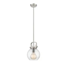 Innovations Newton Sphere 1-Lt 8" Stem Pendant, SN/SG - 410-1SS-SN-G410-8SDY