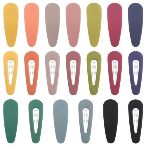 20 Pack Matte Acrylic Metal Snap Hair Clips for Women Barrettes for Girls