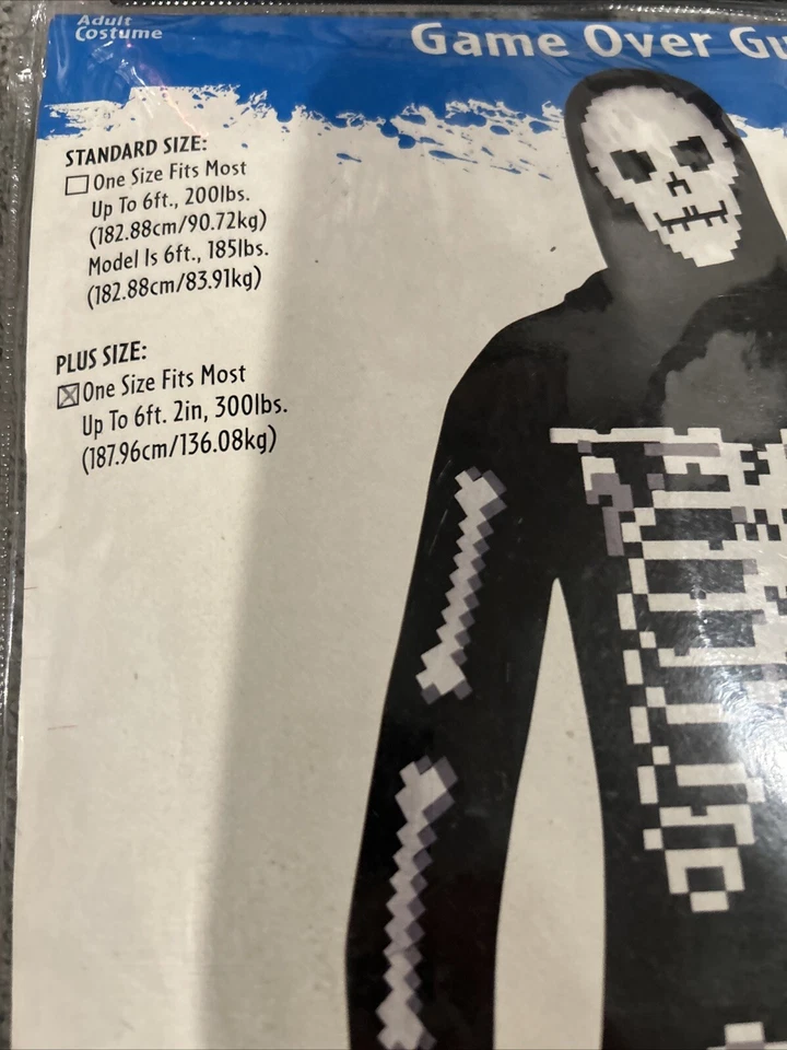 Disfraz Esqueleto Game Over Guy Adulto Talla Grande Foto 2 de 3