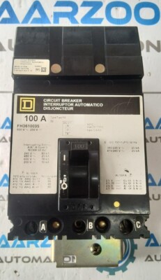 Square D FH3610035 Leitungsschutzschalter 3 Pole 100 Ampere 600V 250V