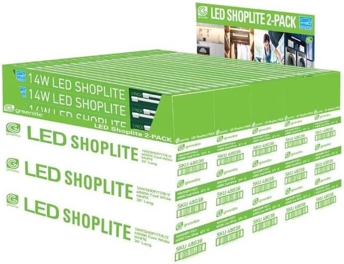 Greenlite 14W LED Shop Light 6‑Pack – 30" Plug‑In Garage Fixtures 1500 Lumens - Image 4 of 4