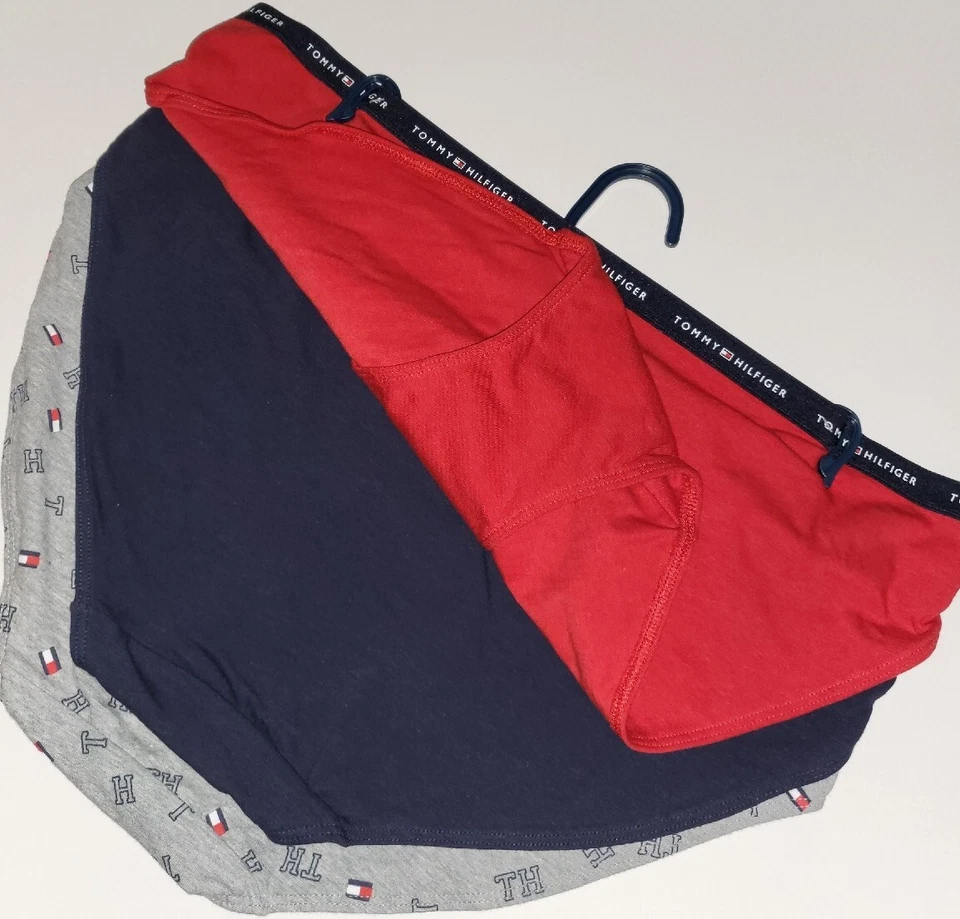 TOMMY HILFIGER 3 pares de bragas de bikini de algodón 3 piezas ropa interior para mujer talla L rosa gris Foto 3 de 4