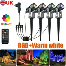 4Pcs LED Garden Spike Lights Outdoor Spotlights 240V Mains Landscape Lamp Remote