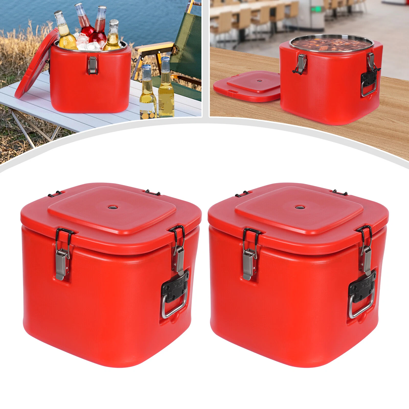 2PCS 20L Insulated Bucket Insulated Beverage Containers Beverage Cooler 32-212°F