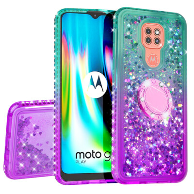 Cover for Moto G9 Play Moto E7 Plus Case Hybrid Liquid Glitter