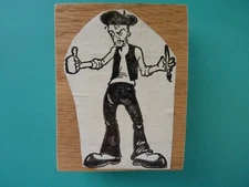 'Artie' Artist Mystery Murder Character from BARTHOLOMEWS INK Rubber Stamp
