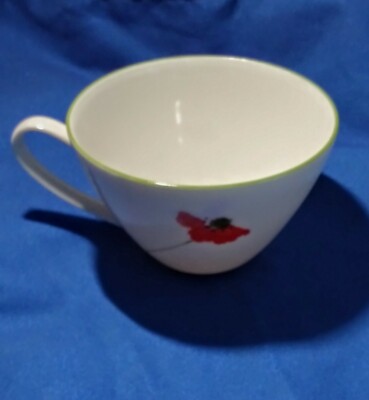 Hiromichi Nakano designer Tea Cup red poppy flowers Sanyo Hiromichi Nakano designer Tea Cup red poppy flowers Sanyo