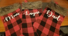 Farmhouse Buffalo Plaid Stocking. Personalized