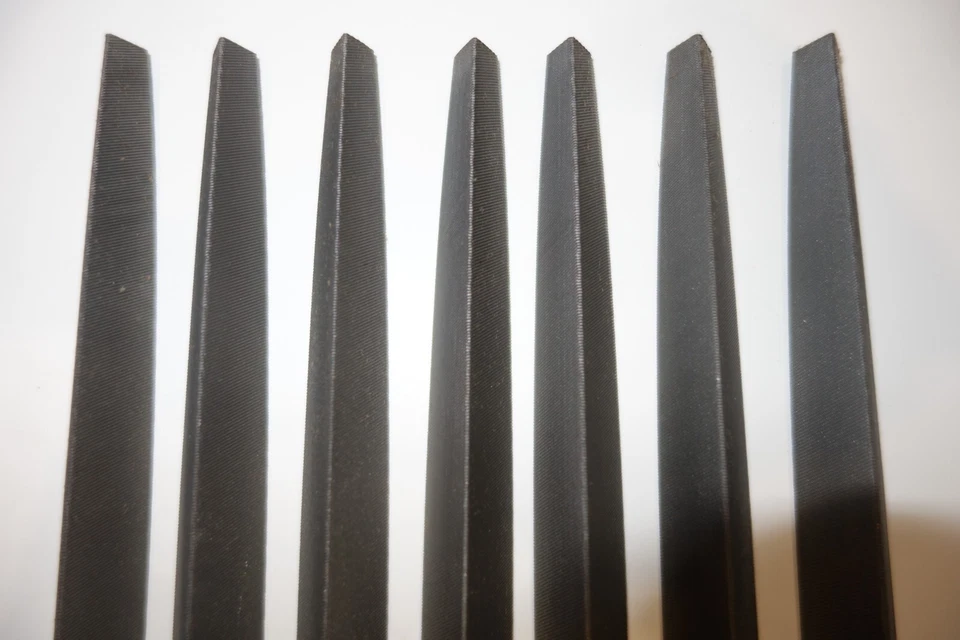 7 x Vintage Nicholson Three Square Smooth File 8" - Made in USA Hand Files - Image 4 of 4