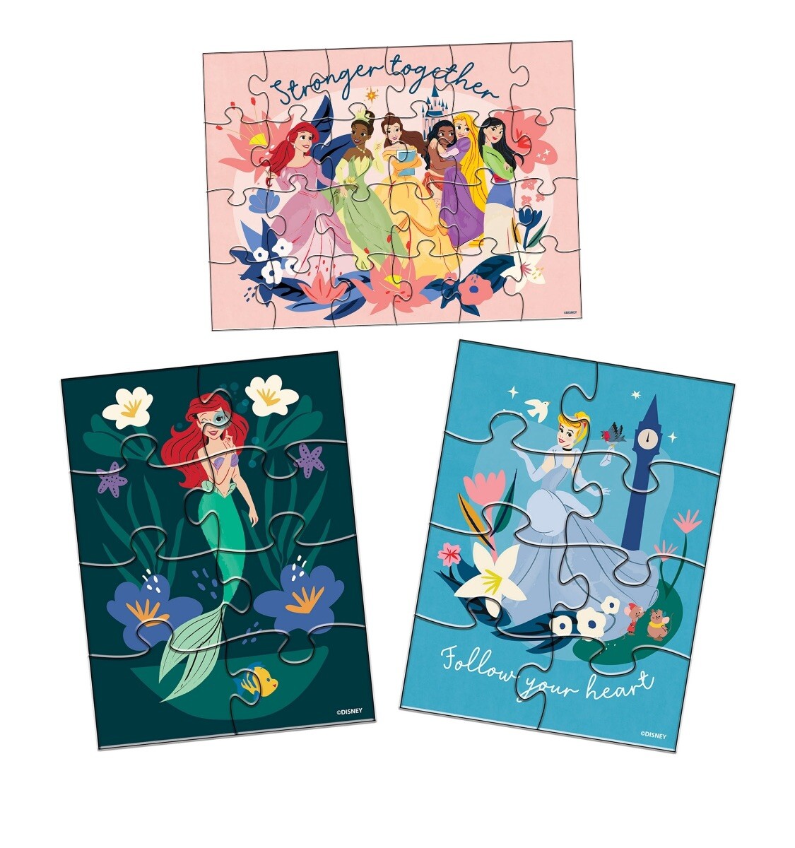 Disney Princess 5-Pack Wooden Jigsaw Puzzle With Storage Case