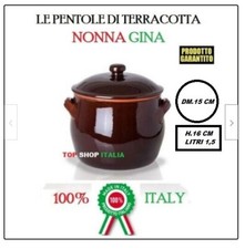 PENTOLA + COPERCHIO CRETA 15 TERRACOTTA COCCIO NONNA PIGNATA 260 PASTA E FAGIOLI