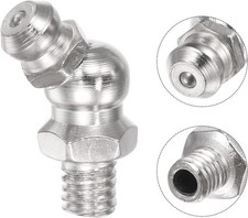 Uxcell M6 x 1mm 45  Grease Fittings Nickel Plated Iron Hydraulic Zerk 20pcs 