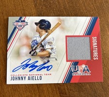Johnny Aiello 2018 Panini USA Baseball Stars Jersey Auto #11 Blue Jays 94/299