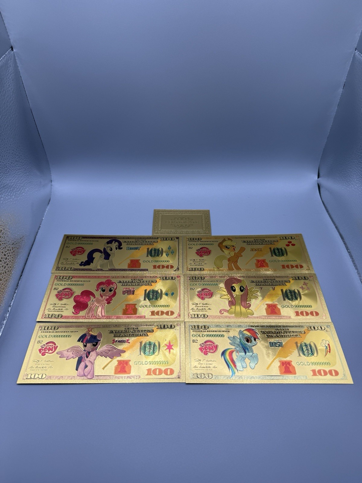 SET of Six ‘My Little Pony’ COA Laboratory Tested 99.9% 24k Gold Banknotes