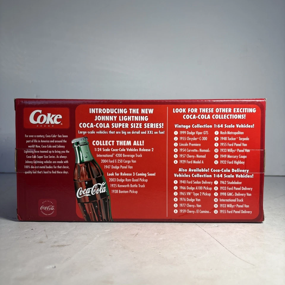 Johnny Lightning 2004 Ford E-250 Cargo Van 1:24 Coca-Cola Diecast NIB - Image 3 of 4