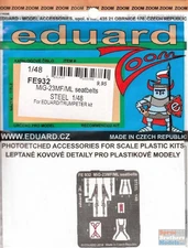 EDUFE932 1:48 Eduard Color Zoom PE - MiG-23MF/ML Flogger Seatbelts [STEEL]