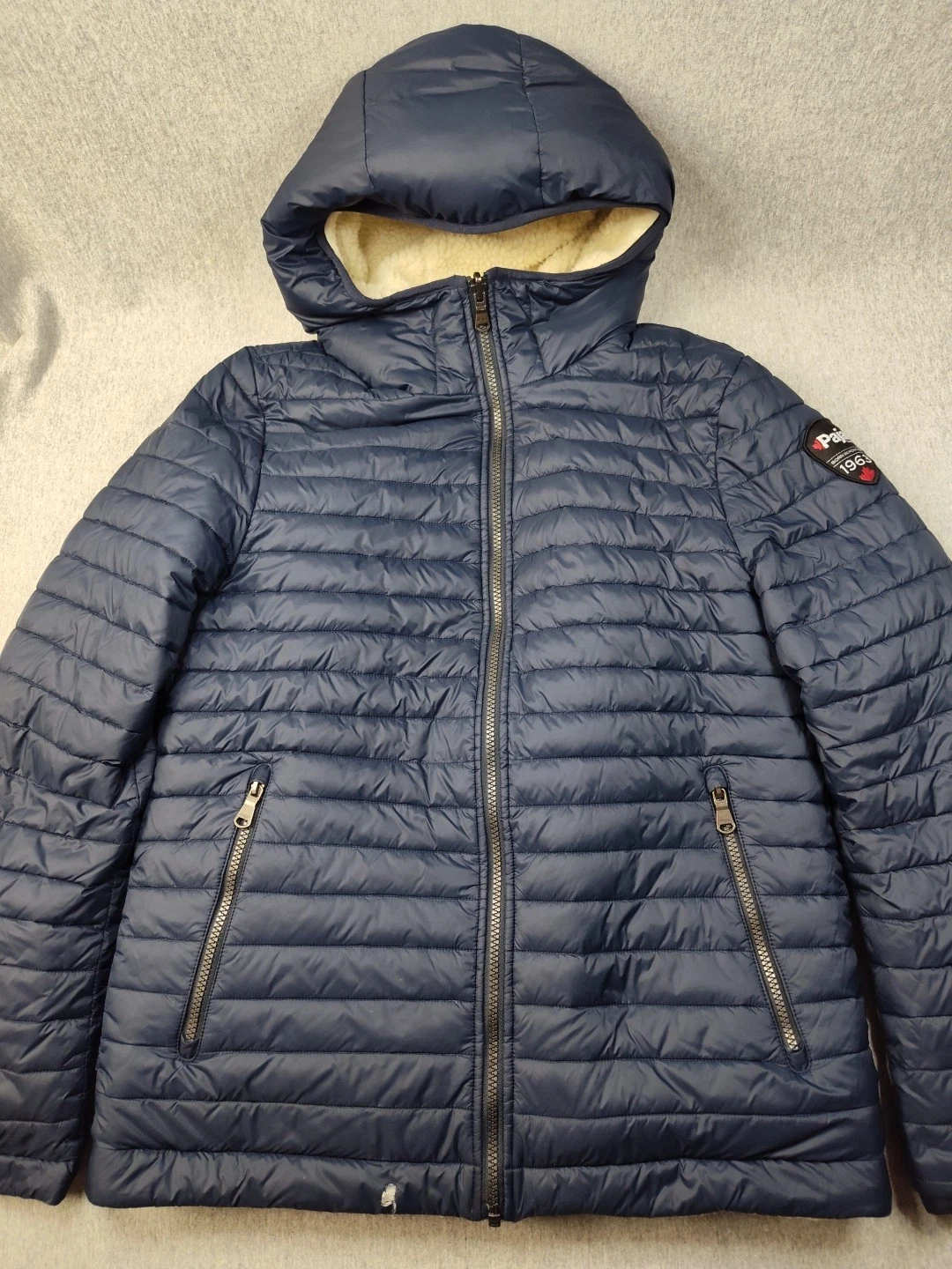 PAJAR Men's Lightweight Hooded Puffer Jacket Size S/P Blue Pre-owned Look Read