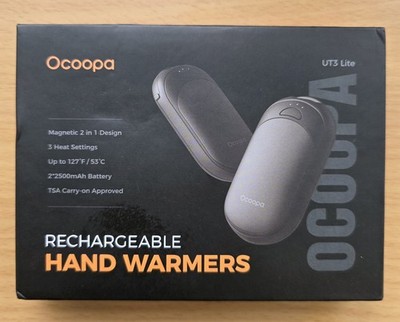 Ocoopa Rechargeable Hand Warmers 2x Model UT3 Lite UT3053 BAG 2X STRAPS USB MAG