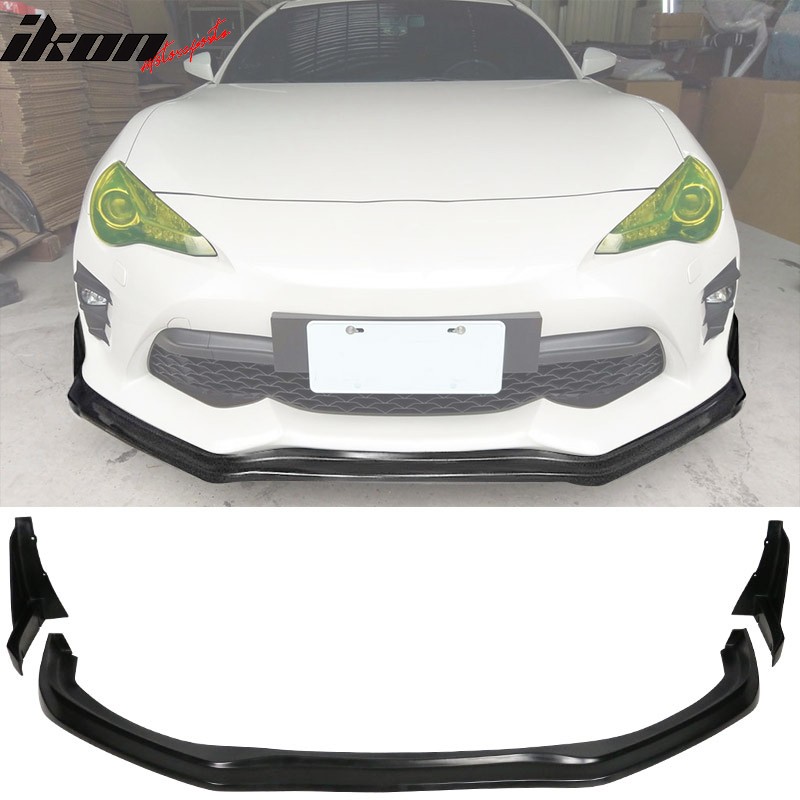 Fits 17-20 Toyota 86 Front Bumper Lip + 2PCS Front Splitter Winglets CS Style PU