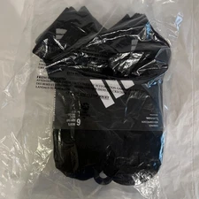 Adidas Men's Cushioned Low Cut Ankle Black Compression Socks 6 pair Size 8-12