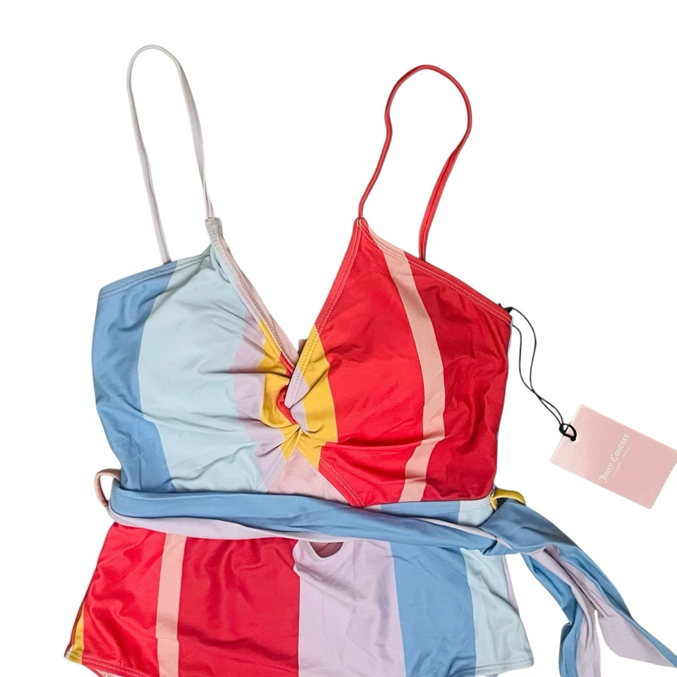 NUEVO Juicy Couture Una Pieza Natación Coral Torcido Cinturón Cerradura Frontal Talla S Foto 2 de 4