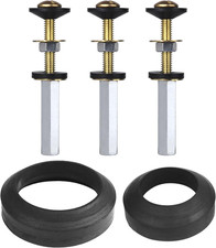 Toilet Tank to Bowl Gasket Kit with 3 Sets of 304 Stainless Steel Bolts, Include
