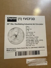 DAYTON 1VCF3 Stndrd Dty Indstrl Fan,24"Blde Dia.,2Spd 1VCF3
