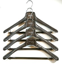ZEGNA Set of 4 Heavy Duty 48cm/19 Brown Resin Faux Wood Suit Hangers NEW