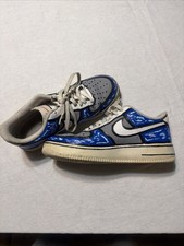 Custom Nike Air Force Ones AF1s Size US 9.5 Cartoon Blue