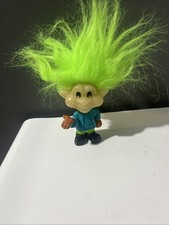 Troll Doll 1993 Burger King BK Kids GLOW IN DARK Green Hair 3" Vintage