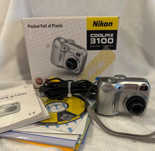 Nikon COOLPIX 3100 3.2MP Digital Camera Silver Tested And Works in Box
