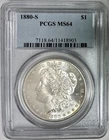 1880-S Morgan Silver Dollar, PCGS MS-64