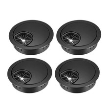 4Pcs Cable Hole Cover 2 Inch/50mm Zinc Alloy Desk Wire Cord Cable Grommets Black
