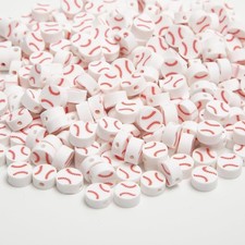 200Pcs Baseball Beads for Jewelry Making,Sports Polymer Clay Beads Spacer Loo...