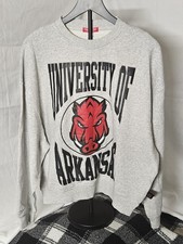 Womens Heather Gray Arkansas Razorbacks 3.0 Logo Pullover Sweatshirt Size Medium