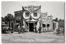 Vintage STYLE  ART 1930s RPPC-OWLS PERCH CAFE...