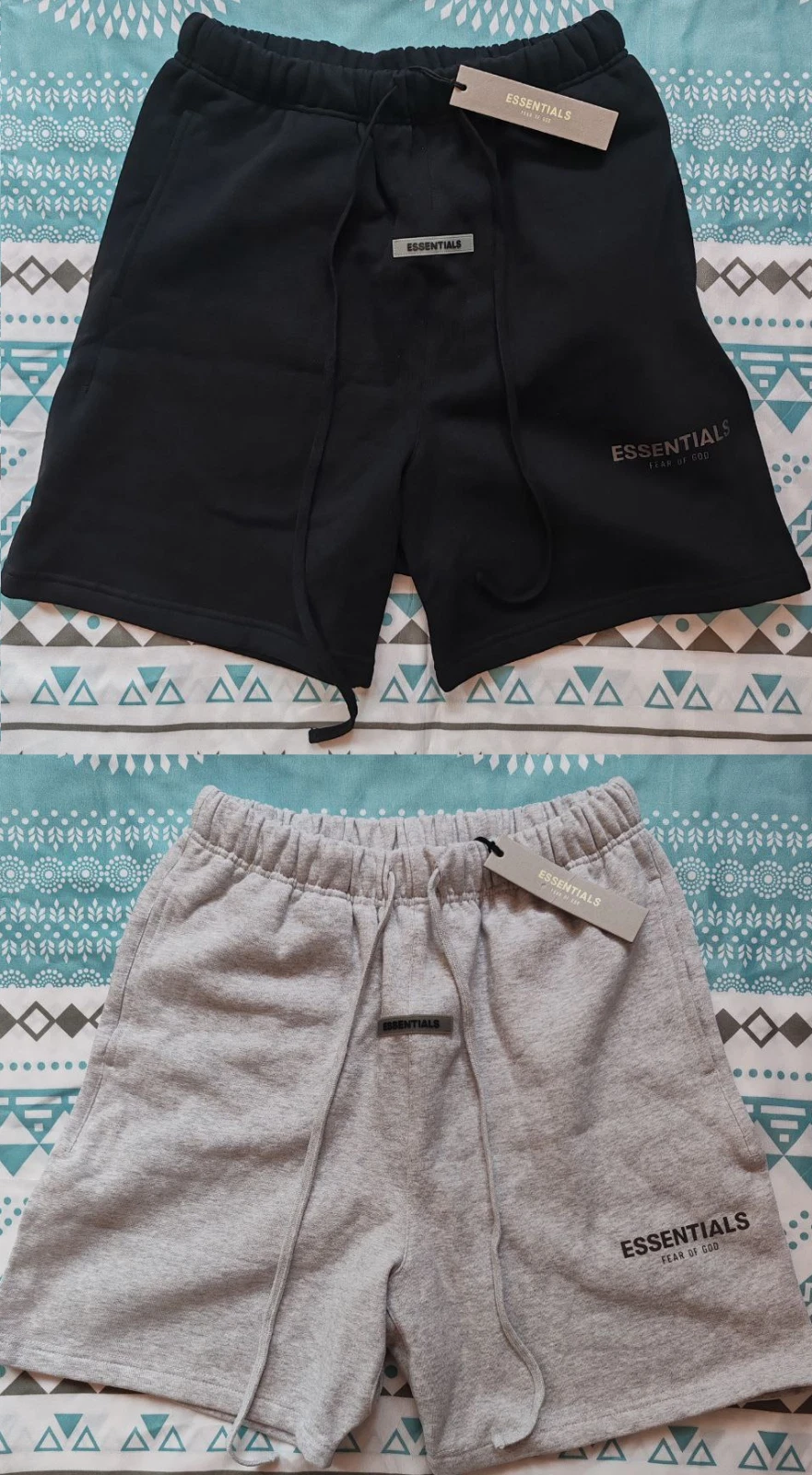 FEAR OF GOD ESSENTIALS Pantaloncini Essentials Fear of God Nero Grigio Nuovi Pronti Spedizione 24h