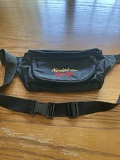 Vintage NASCAR Kodak Racing Zipper Bag Fanny Pack Black Adjustable Waist Camera