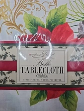 American Linen Home Collection Belle Holiday  Tablecloth 60" x 84" 