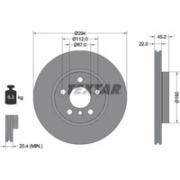 2X Textar 92273105 Bremsscheibe FüR Mini BMW Clubman Countryman 2 X1 X2 F56 F55