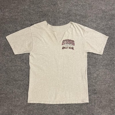 Vintage 2005 Sturgis Rally Week Shirt Cut V Neck Small Gray 65th Anniversary
