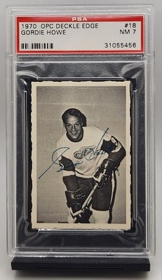 1970-71 OPC Deckle Edge #18 Gordie Howe PSA 7 NM Red Wings HOF O-Pee-Chee