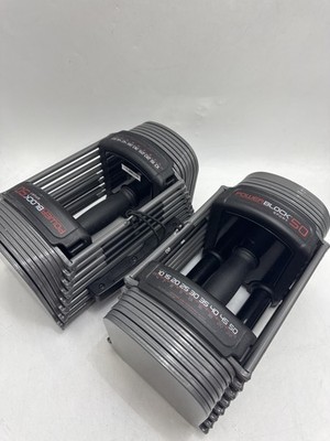 POWERBLOCK SPORT 50 ADJUSTABLE DUMBBELL SET, 50 LBS PER HAND, 2PC - BLACK/GRAY