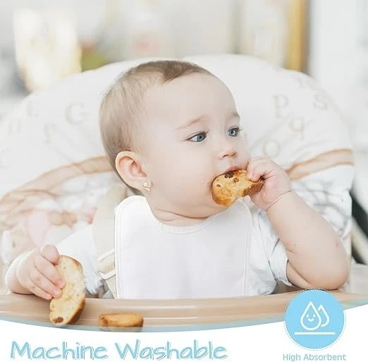 Paquete de 40 baberos de alimentación blancos lisos baberos de algodón para bebé para alimentación hágalo usted mismo baberos de bebé Ba... Foto 2 de 4