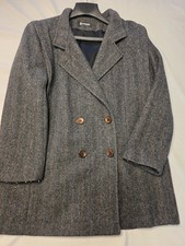 Vtg Forecaster Of Boston Wool Coat Dark Grey Made In USA