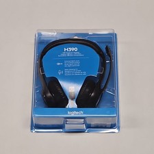 Logitech H390 Wired USB On-Ear Stereo Headphones with Mic Black PC Laptop