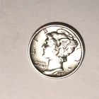 1943? Mercury Dime 10C Cents Coin Silver, Grease Strike