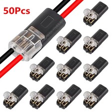 50 pcs Double-Wire Plug-in Connector, Cable Clamp Locking Buckle, AWG 18-22 US